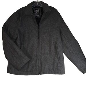 Steve & Barrys Woolly Mammoth Mens Wool Blend Full Zip Jacket Coat Medium Gray